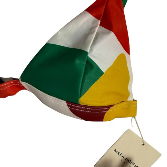 Mara Hoffman Astrid Multicolor UPF 50 Triangle Bikini Swimsuit Top Size Medium - Picture 2 of 5